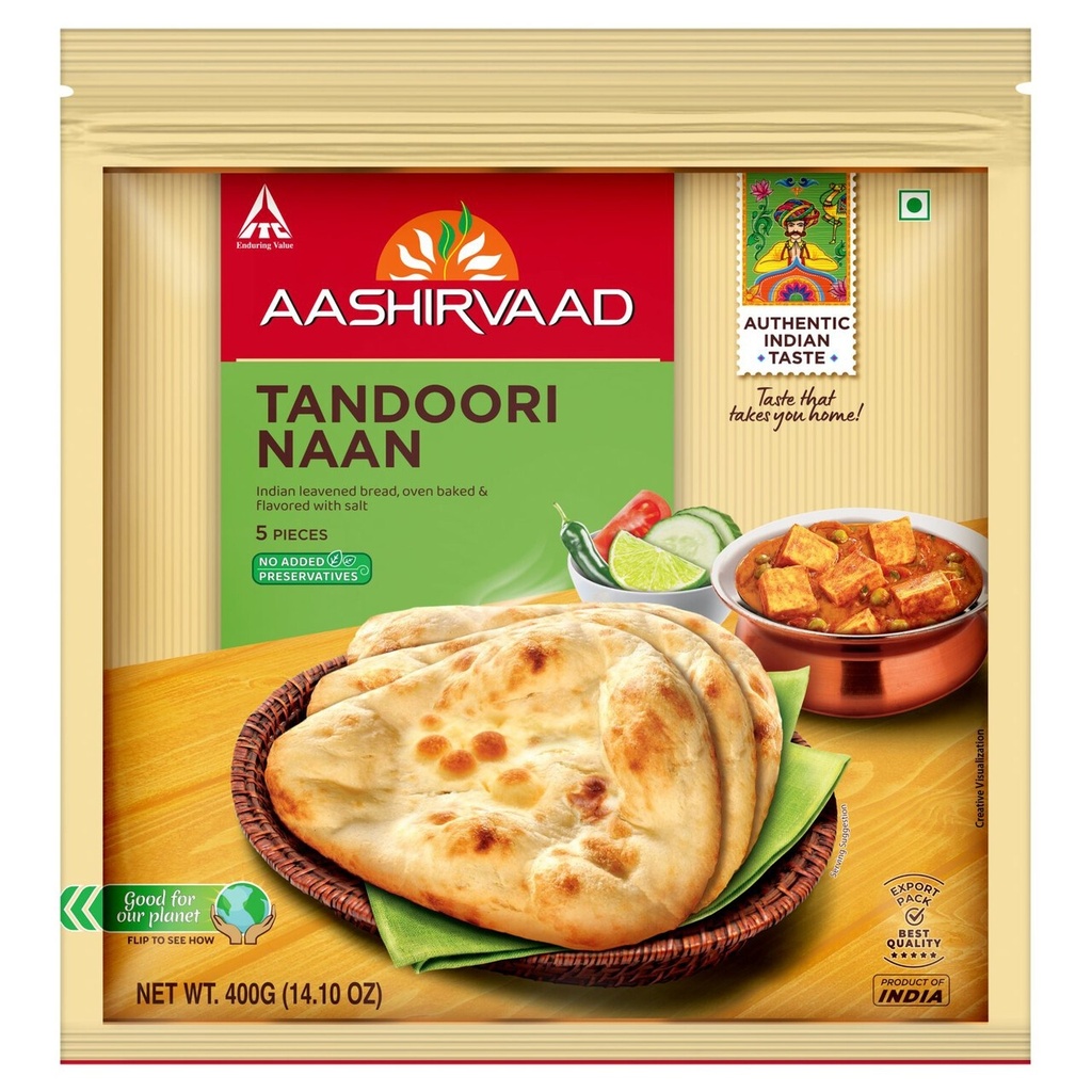 Aashirvaad Tandoori Naan(Frozen)(5pcs)400g
