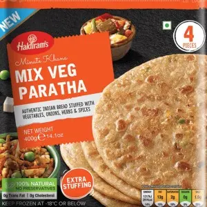 Haldirams Mix Veg Paratha(Frozen)(4pcs)400g